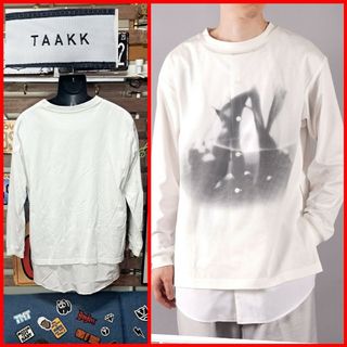 定価4.1万　TAAKK ターク　レイヤード　長袖Tシャツ　カットソー　Ｍ　L(Tシャツ/カットソー(七分/長袖))