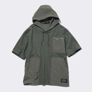 アンダーカバー(UNDERCOVER)のGU × UNDERCOVER ダブルフェイスパーカ(5分袖)M ダークグリーン(パーカー)