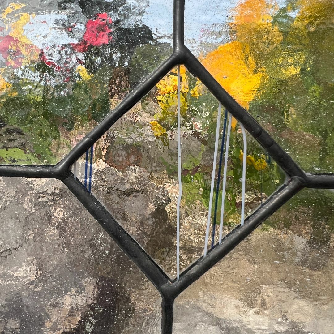 昭和レトロ 43.5cm×17.5㎝ ステンドグラス アンテーク アートパネル エンタメ/ホビーの美術品/アンティーク(ガラス)の商品写真
