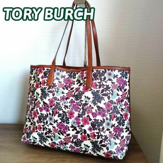 トリーバーチ(Tory Burch)のトリーバーチ　トートバッグ　ショルダーバッグ　レザー　花柄　フラワー　A4可(トートバッグ)