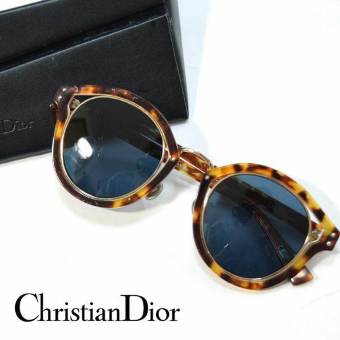 Christian Dior(クリスチャンディオール)のディオール■DIOR ELLIPTIC ロゴ入りサングラス べっ甲柄　TZ8KU レディースのファッション小物(サングラス/メガネ)の商品写真