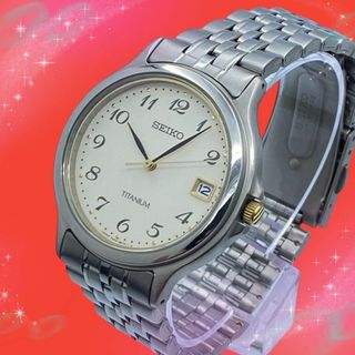 セイコー(SEIKO)の《美品　稼動品》　セイコー　チタン　防水　メンズ腕時計　クォーツ(腕時計(アナログ))