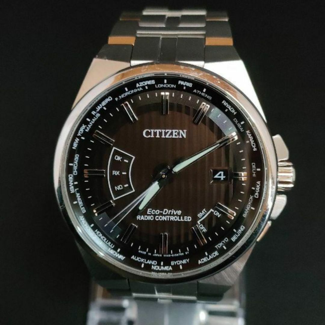 CITIZEN(シチズン)の美品【稼働品】CITIZEN　シチズン　H145　ブラック　ソーラー　メンズ時計 メンズの時計(腕時計(アナログ))の商品写真