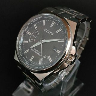 シチズン(CITIZEN)の美品【稼働品】CITIZEN　シチズン　H145　ブラック　ソーラー　メンズ時計(腕時計(アナログ))