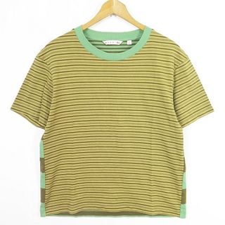 ユニクロ(UNIQLO)のユニクロ MARNI 半袖 Tシャツ ボーダー XS ブラウン系/グリーン系(Tシャツ/カットソー(半袖/袖なし))