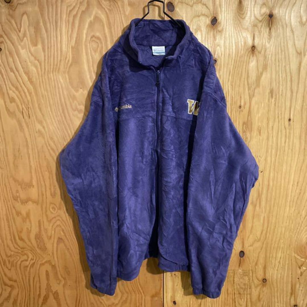Columbia(コロンビア)のコロンビア カレッジロゴ フルジップ フリース パープル 紫 USA古着 メンズ メンズのジャケット/アウター(その他)の商品写真