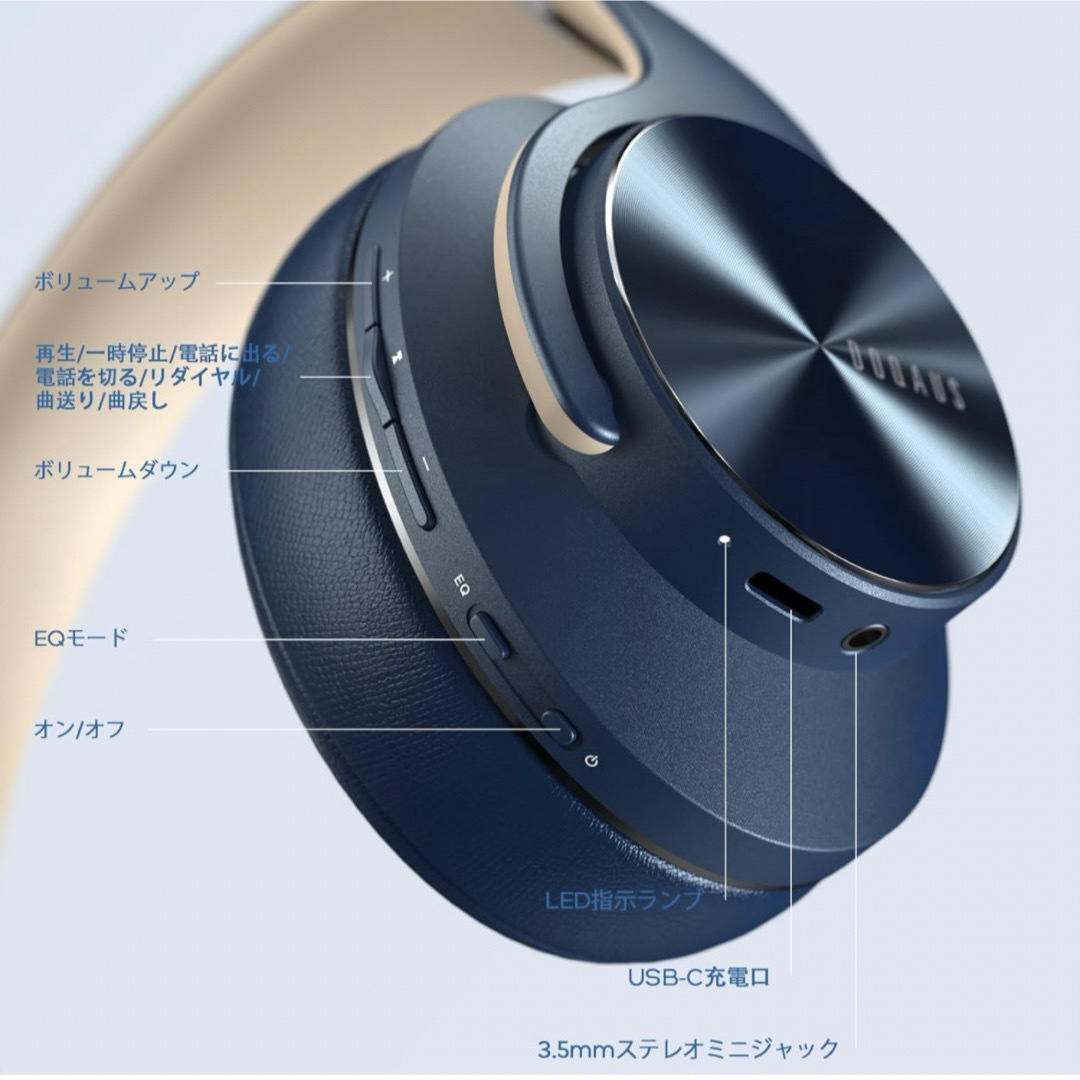 ヘッドホン Bluetooth5.3 ワイヤレスヘッドホン 最大80時間連続再生 スマホ/家電/カメラのオーディオ機器(ヘッドフォン/イヤフォン)の商品写真