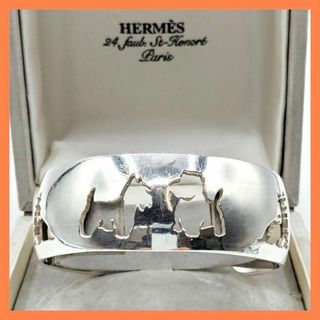 エルメス(Hermes)のエルメス カフ バングル ブレスレッド シルバー 925 犬 ドッグ 希少(ブレスレット)