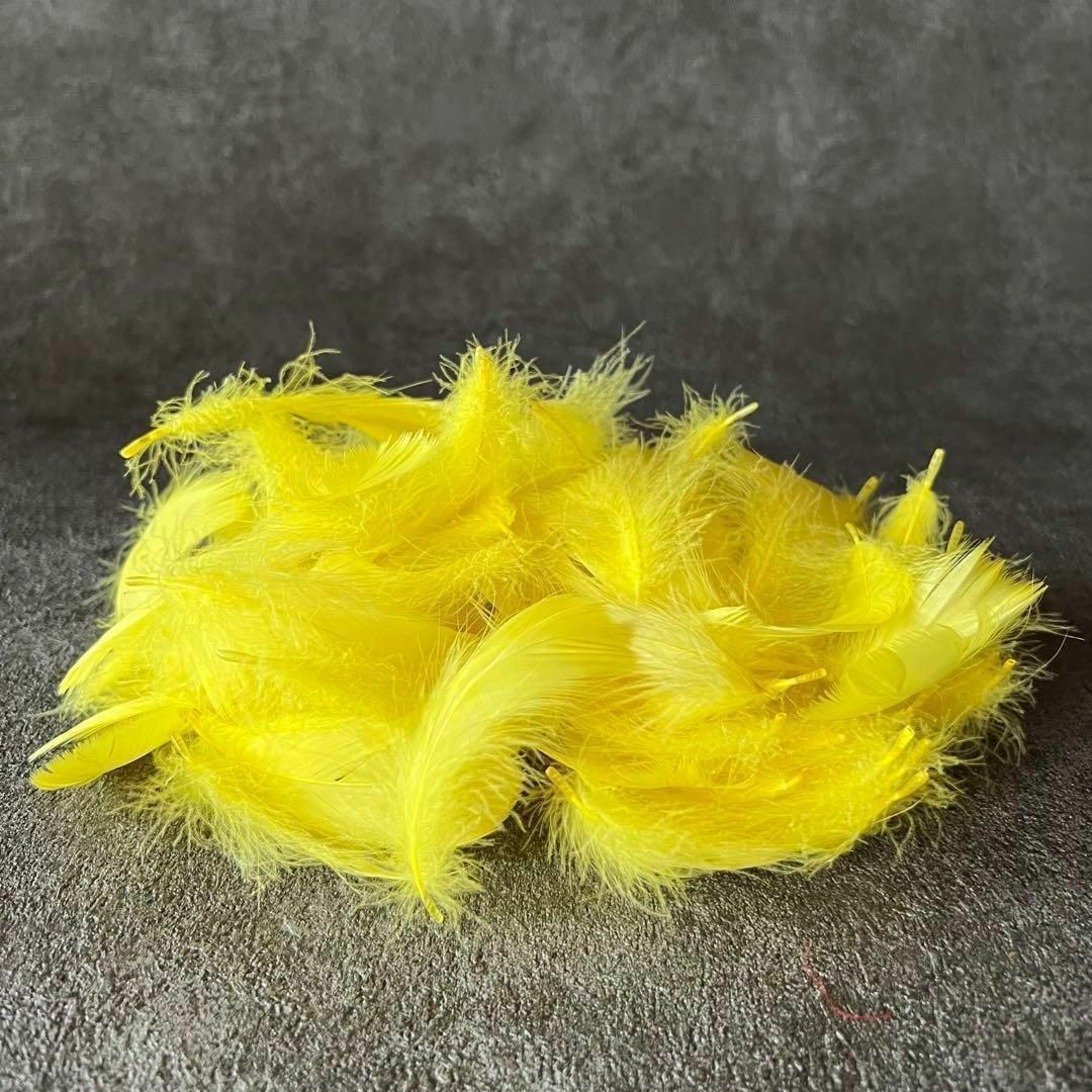 【FS15黄色】羽  フラワーシャワー コキール 花吹雪 鳥の羽根 フラダンス ハンドメイドの素材/材料(各種パーツ)の商品写真