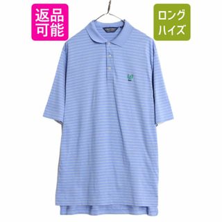 ラルフローレン(Ralph Lauren)の90s 高級 ペルー製 ピマコットン ポロ ゴルフ ラルフローレン ボーダー 半袖 ポロシャツ メンズ L / オールド 90年代 POLO GOLF 半袖シャツ(ポロシャツ)