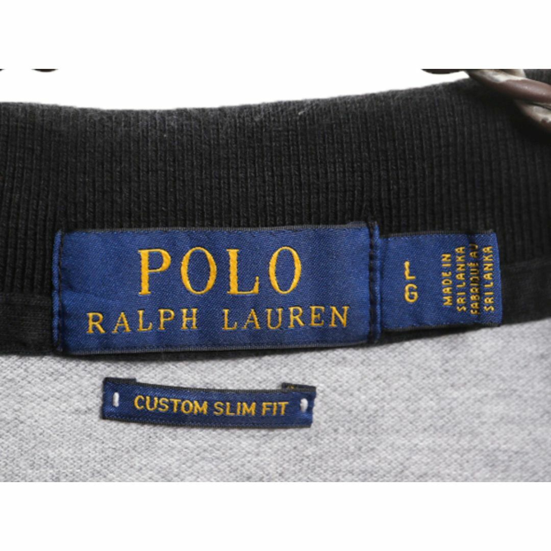 Ralph Lauren(ラルフローレン)のビックポニー ポロ ラルフローレン 鹿の子 半袖 ポロシャツ メンズ L / 半袖シャツ カスタム スリムフィット 2トーン ナンバリング 灰 黒 メンズのトップス(ポロシャツ)の商品写真