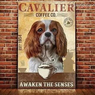 キャバリア ⑩ coffee メタルサインプレート メタル看板