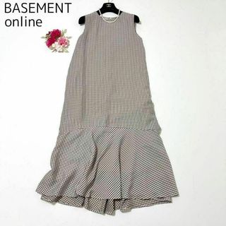 ベースメント(BASEMENT)のBASEMENT online ワンピース チェック ベージュ LONG(ロングワンピース/マキシワンピース)