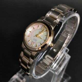 シチズン(CITIZEN)の美品【稼働品】CITIZEN　シチズンXC　E31　シェル文字盤　シルバー(腕時計)