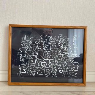 イデー(IDEE)の【超美品】バーズワーズ シルクスクリーン FLYING BIRDS(絵画/タペストリー)