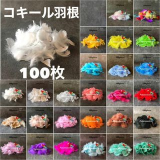 【FS羽 白】100枚フラワー フェザーシャワー コキール 花吹雪 鳥の羽根(各種パーツ)