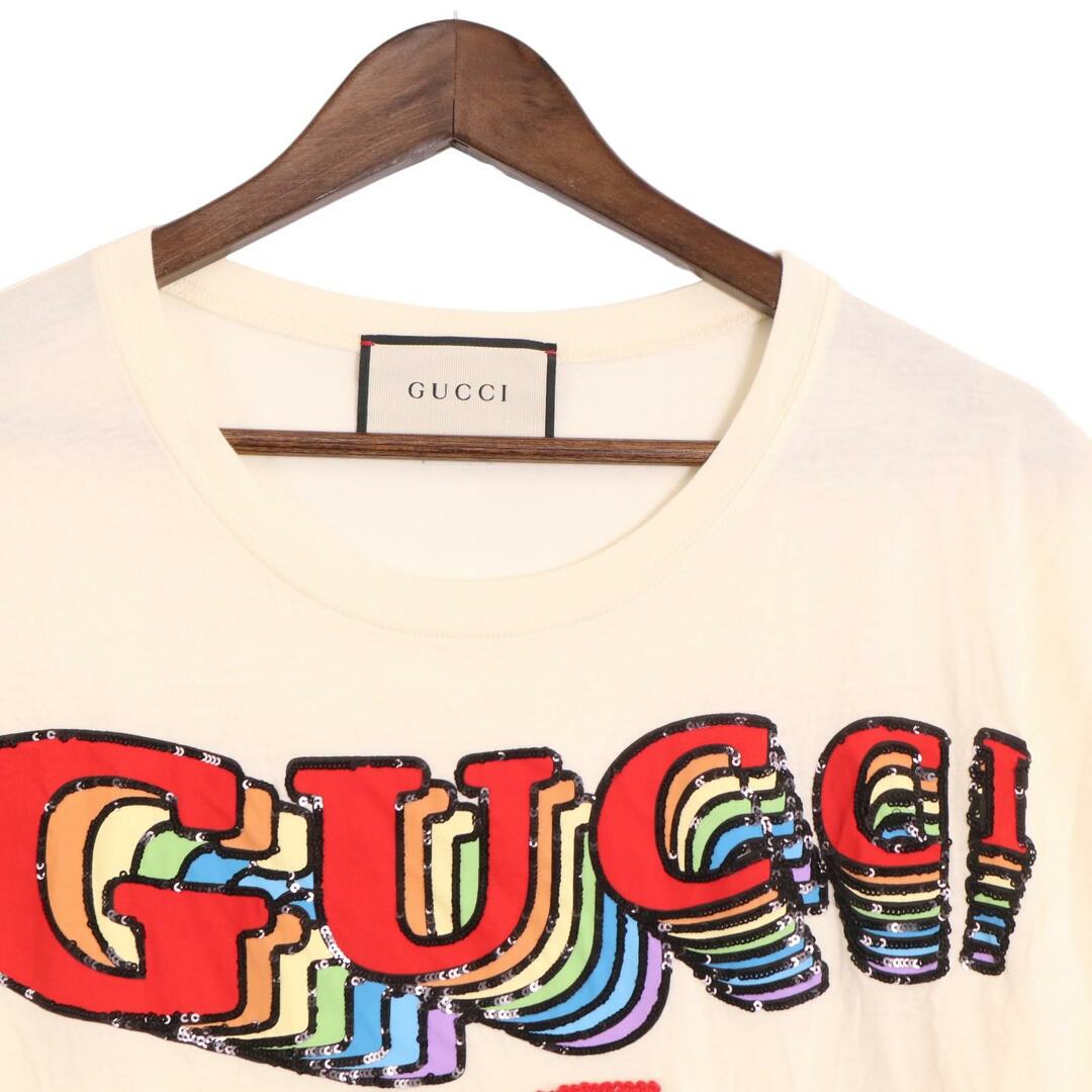 Gucci(グッチ)のグッチ イエロー 492347 スパンコールロゴ×子豚 Tシャツ XS メンズのトップス(その他)の商品写真