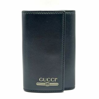 グッチ(Gucci)の【極美品】 GUCCI グッチ 547588 レザー 6連 キーケース ブラック(コインケース/小銭入れ)