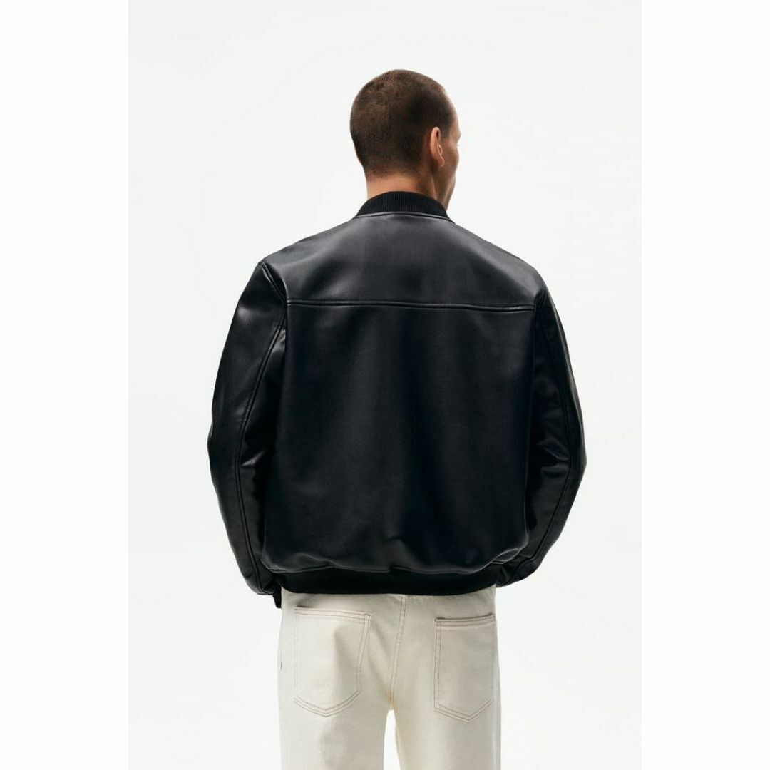 ZARA - ZARA フェイクレザー ボンバージャケット メンズ 革 ZARA - ZARA フェイクレザー ボンバージャケット メンズ 革