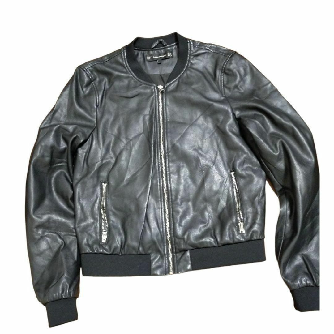 ZARA - ZARA フェイクレザー ボンバージャケット メンズ 革 ZARA - ZARA フェイクレザー ボンバージャケット メンズ 革