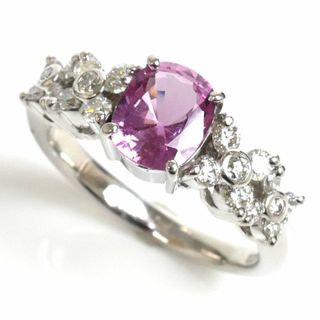 Pt900プラチナ リング・指輪 ピンクサファイア1.24ct ダイヤモンド0.48ct 11.5号 6.8g レディース【中古】【美品】(リング(指輪))