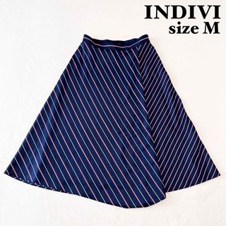 インディヴィ(INDIVI)の【美品】INDIVI インディヴィ　膝丈フレアスカート　切り替え　M 38(ひざ丈スカート)