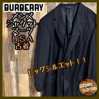 バーバリー(BURBERRY)のバーバリー スーツ ジャケット 紳士服 フォーマル ストライプ ネイビー 古着(テーラードジャケット)