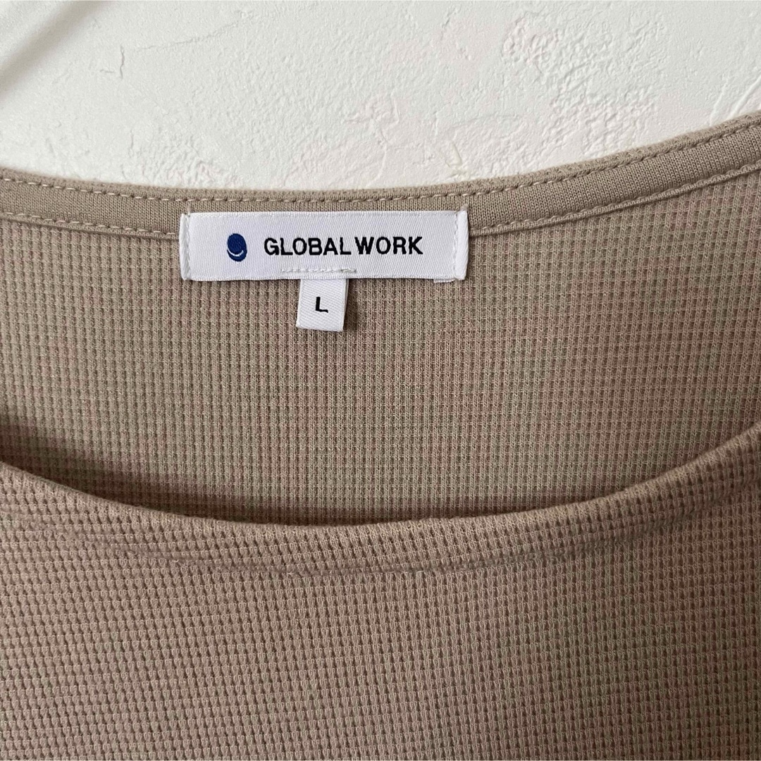 GLOBAL WORK(グローバルワーク)のGLOBAL WORK グローバルワーク  ミニワッフルプルオーバー長袖 L レディースのトップス(カットソー(長袖/七分))の商品写真