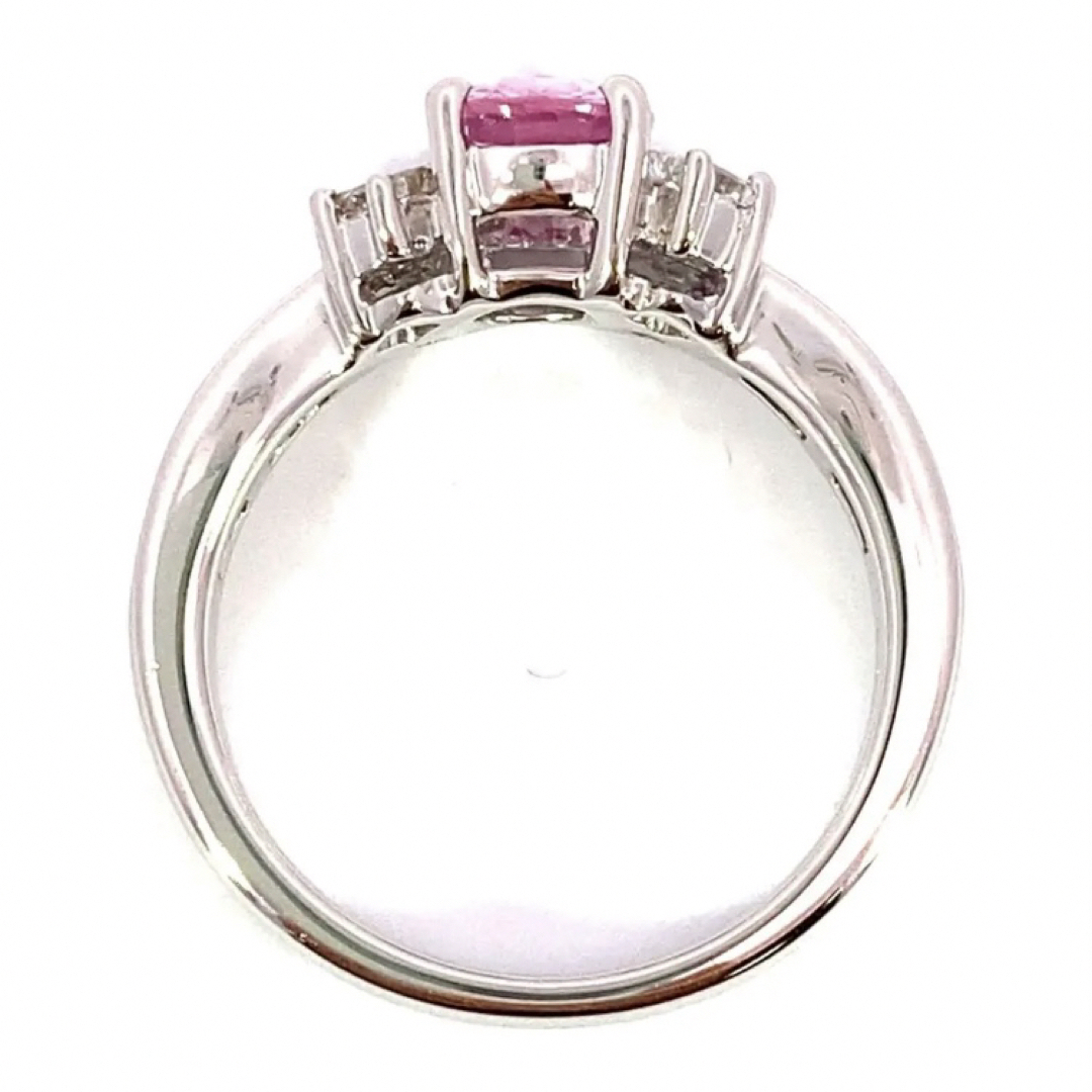 【JC5012】Pt900 天然パパラチアサファイア ダイヤモンド リング レディースのアクセサリー(リング(指輪))の商品写真