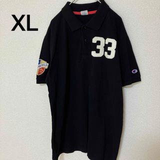 チャンピオン(Champion)のChampion チャンピオン　ポロシャツ　半袖　ブラック　XL(ポロシャツ)