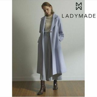 LADY MADE - ■ LADYMADE BOXタックウールロングガウンコート ライトブルー