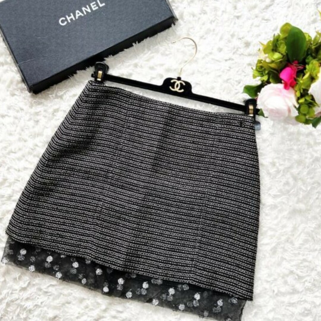 CHANEL(シャネル)のCHANEL　ツィードスカート レディースのスカート(ミニスカート)の商品写真