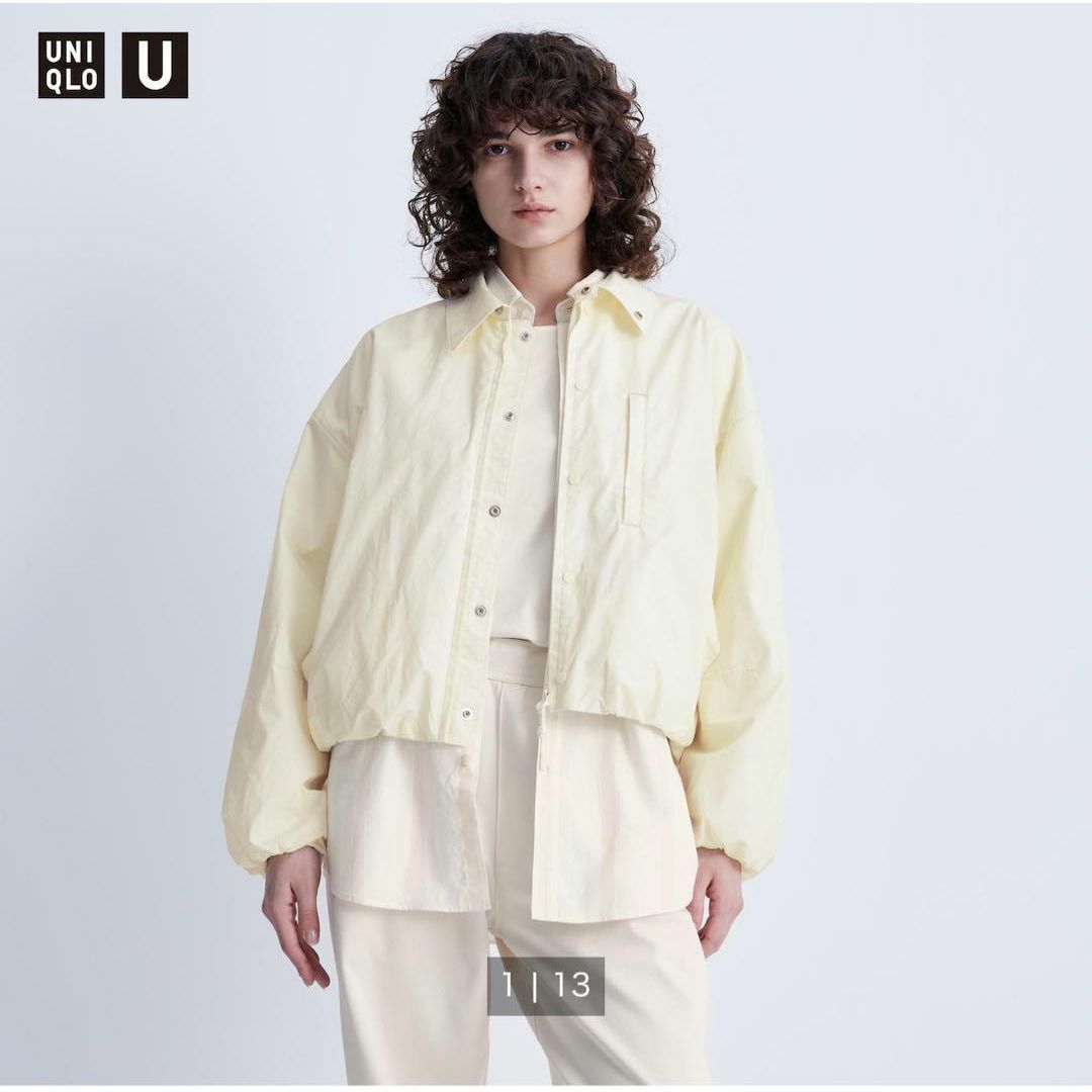 UNIQLO(ユニクロ)の送料無料・新品 ユニクロU ボリュームスリーブコクーンブルゾン XXL ホワイト レディースのジャケット/アウター(ブルゾン)の商品写真