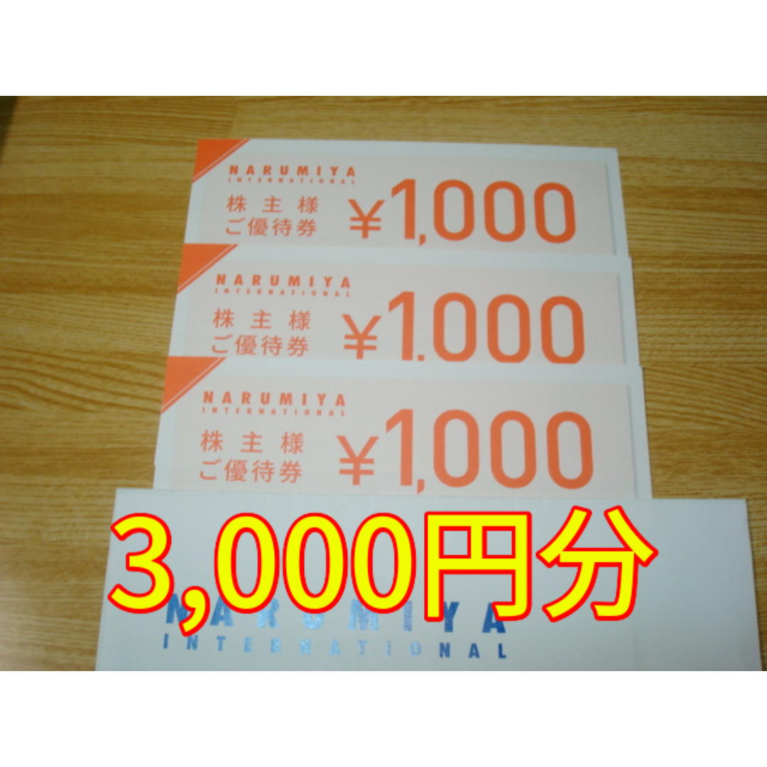 NARUMIYA(ナルミヤ)のナルミヤ 株主優待 3000円分 チケットの優待券/割引券(ショッピング)の商品写真