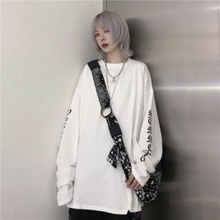 スーパーロングスリーブ Tシャツ★ホワイト/M(Tシャツ/カットソー(七分/長袖))