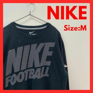 ナイキ(NIKE)の【美品】古着　NIKE ナイキ　ロンT ビッグロゴ　メンズ　M ブラック(Tシャツ/カットソー(七分/長袖))