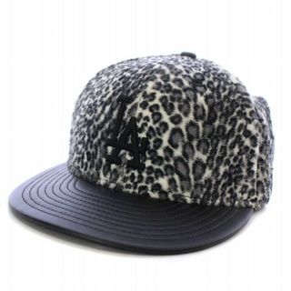 ニューエラー(NEW ERA)のNEW ERA 9FIFTY キャップ 野球帽 帽子 レオパード柄 S-M 黒(キャップ)