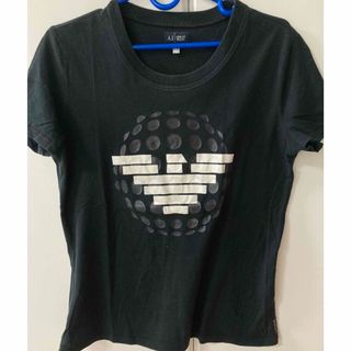 アルマーニジーンズ(ARMANI JEANS)のアルマーニジーンズARMANIJEANS 黒ブラック半袖Tシャツレディース(Tシャツ(半袖/袖なし))