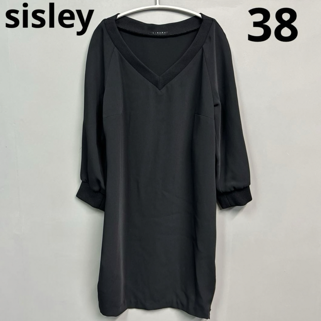 Sisley(シスレー)のsisley トップス　チュニック　ワンピース　ブラウス　ブラック　38 Ｖ レディースのトップス(チュニック)の商品写真