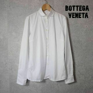 ボッテガヴェネタ(Bottega Veneta)の美品 ボッテガヴェネタ ワイドカラー 長袖 シャツ ブラウス 白 サイズ38(シャツ/ブラウス(長袖/七分))