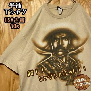 ゆるダボ USA古着 90s 半袖 Tシャツ ベージュ カーキ アースカラー(Tシャツ/カットソー(半袖/袖なし))