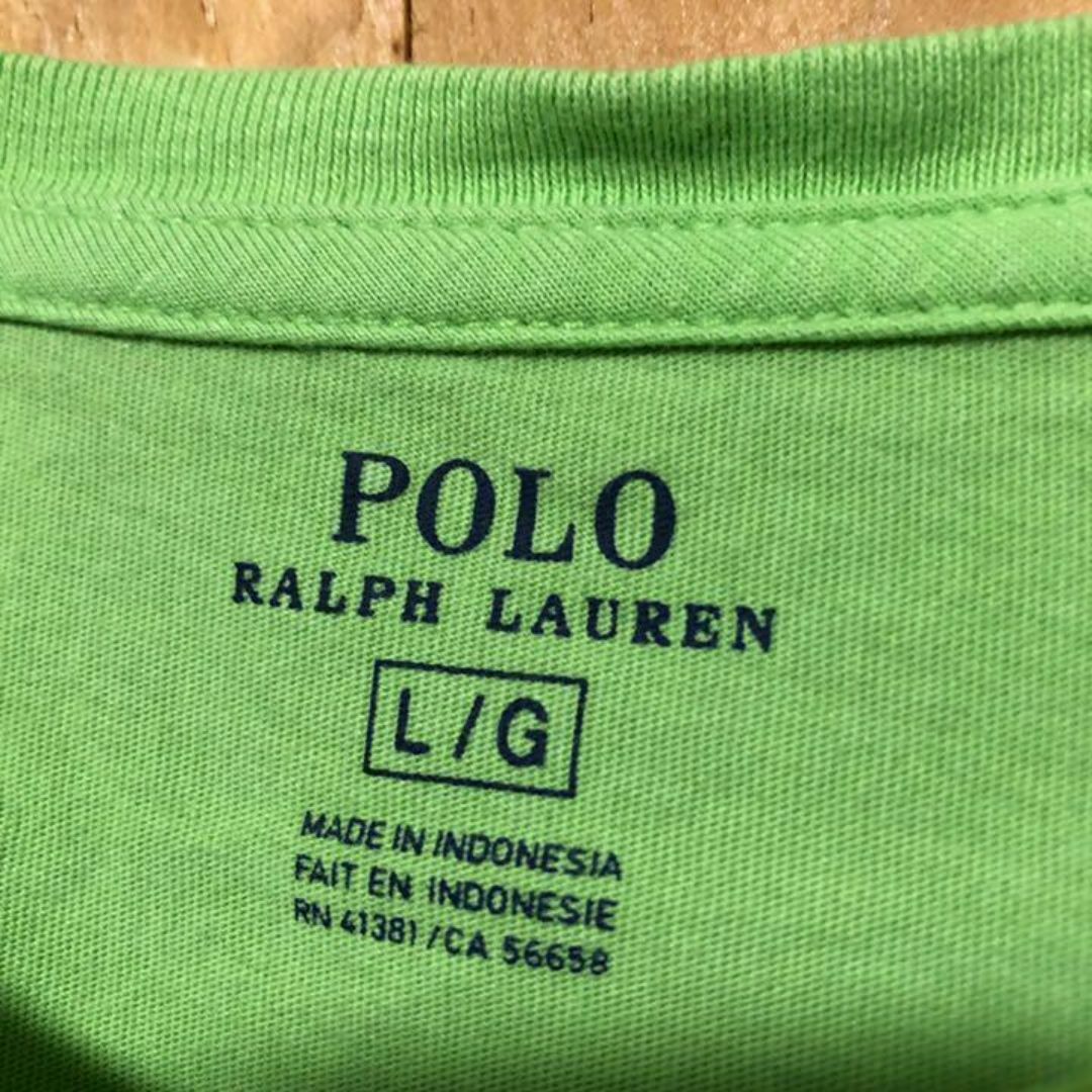 POLO RALPH LAUREN(ポロラルフローレン)のUSA古着 90s ライトグリーン ポロラルフローレン 半袖 Tシャツ シンプル メンズのトップス(Tシャツ/カットソー(半袖/袖なし))の商品写真