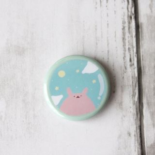 【丸窓生えうさぎ缶マグネット】オリジナルキャラクターイラストグッズ　ゆるかわいい(その他)