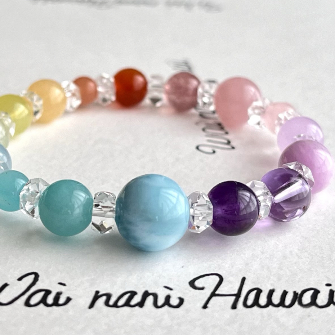 厄除け『 Hawaiian rainbow 幸せの架け橋+ 2b』パワーストーン ハンドメイドのアクセサリー(ブレスレット/バングル)の商品写真