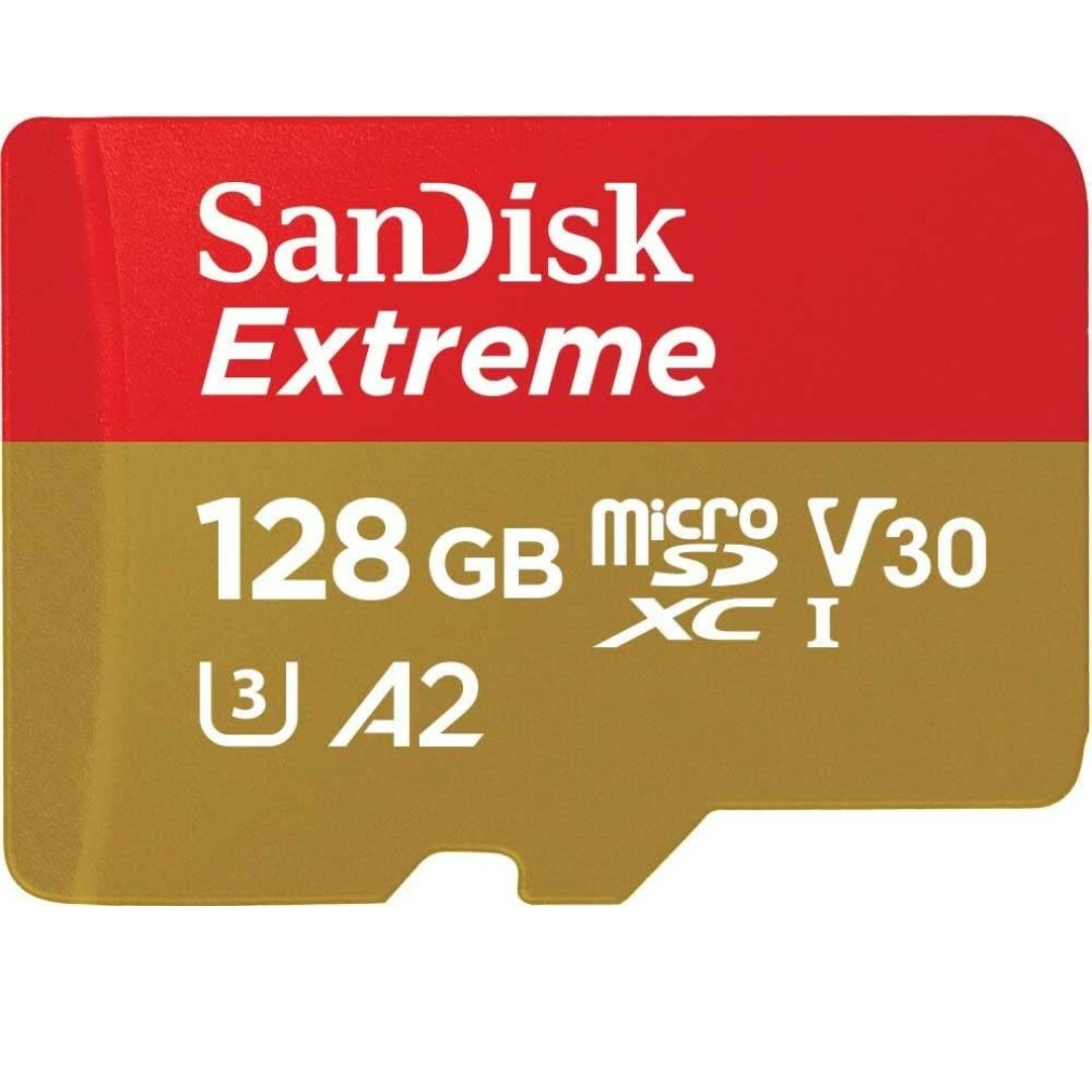 SanDisk(サンディスク)のサンディスク Extreme microSD 128GB 正規品 エコパッケージ スマホ/家電/カメラのスマートフォン/携帯電話(その他)の商品写真