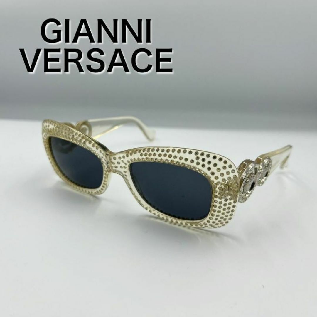 Gianni Versace(ジャンニヴェルサーチ)のGIANNI VERSACE サングラス 417/H クリア ラインストーン メンズのファッション小物(サングラス/メガネ)の商品写真