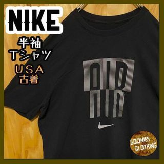 ブラック ナイキ NIKE AIR エアー USA古着 半袖 Tシャツ(Tシャツ/カットソー(半袖/袖なし))