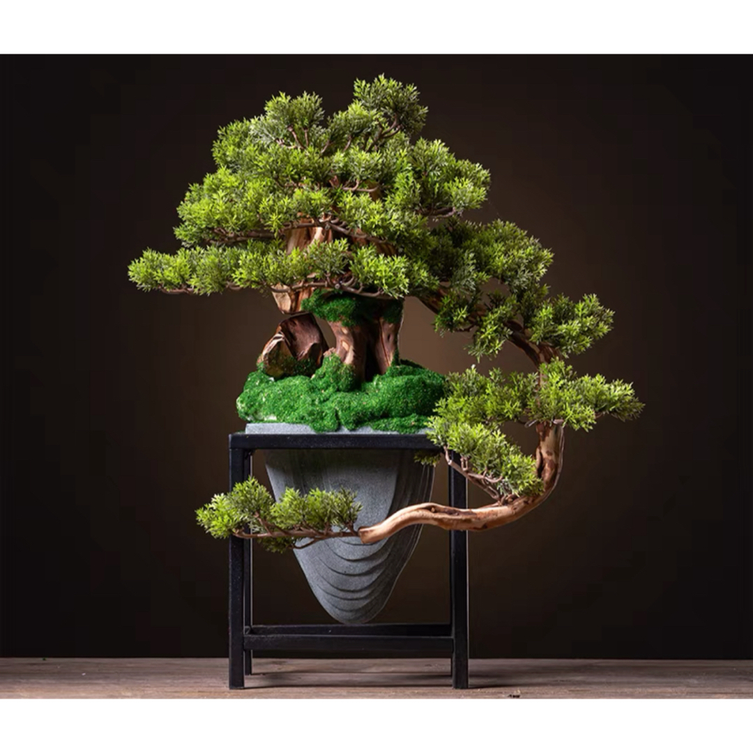芸術 .高級模造迎客松盆栽 置物 禅意迎客松盆栽装飾品 大型 芸術 .高級模造迎客松盆栽 置物 禅意迎客松盆栽装飾品 大型