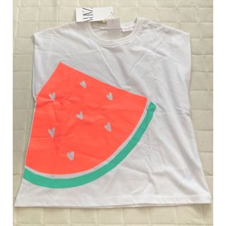 ZARA KIDS - 【新品】ZARAキッズ　白　トップス　Tシャツ　ノースリーブ  スイカ　