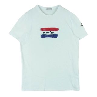 モンクレール(MONCLER)のMONCLER モンクレール MAGLIA T-SHIRT マグリア ペンキ 刺繍 半袖 Tシャツ ホワイト系 M【中古】(Tシャツ/カットソー(半袖/袖なし))